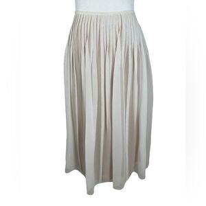 Chloe Cream Pleated Midi Skirt
